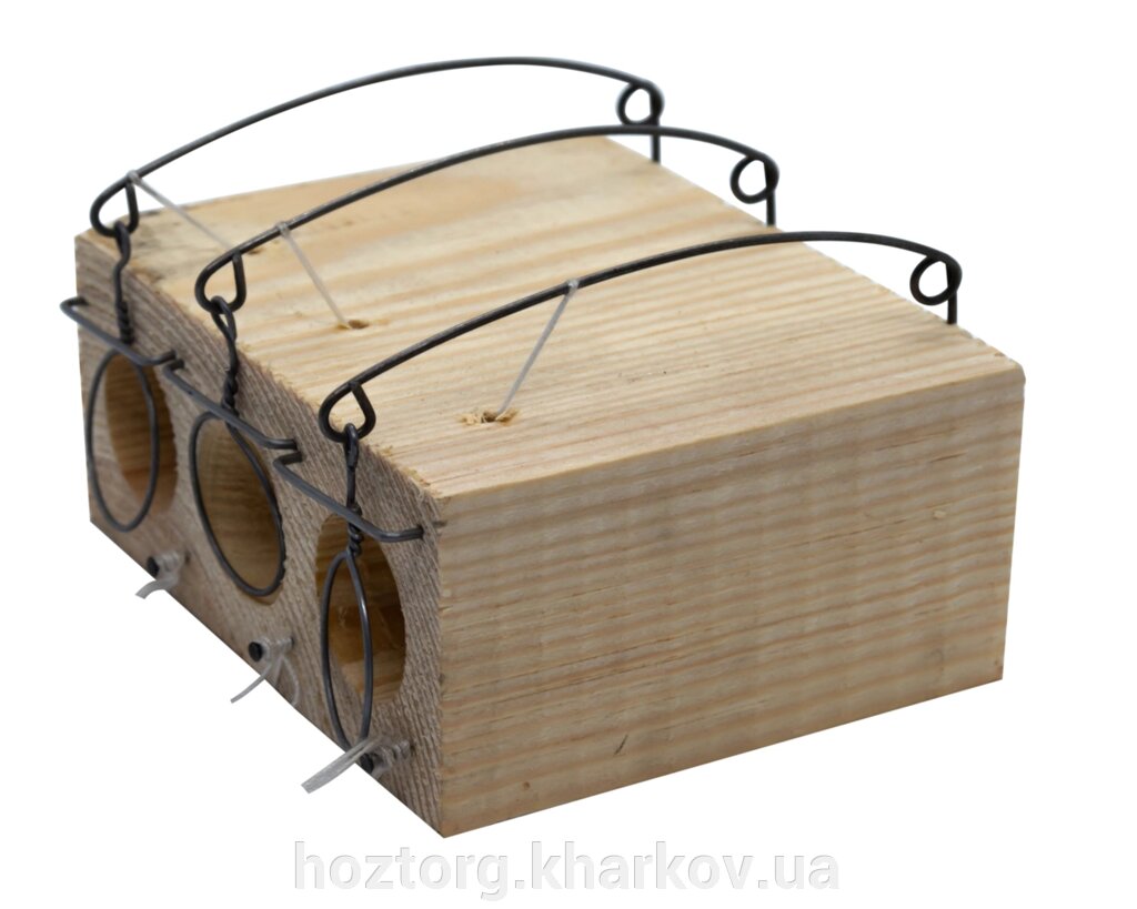 Мишоловка Нірка дерев'яна, потрійна від компанії Інтернет-магазин Хозторг Харків. Господарські товари оптом - фото 1