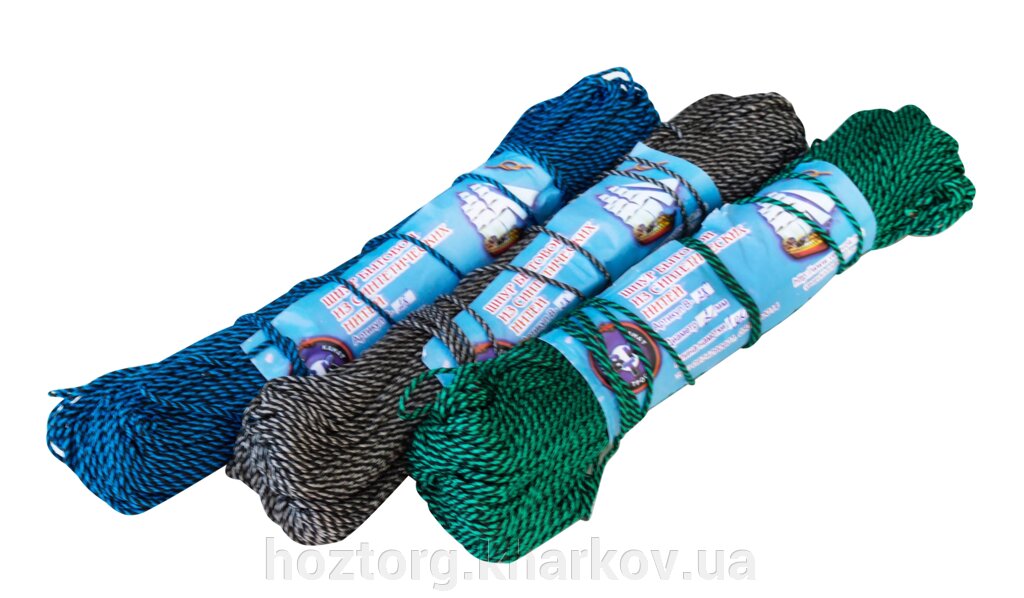 Мотузка господарська плетена (товщина 2 мм, довжина 100 м) Арт. В-25 від компанії Інтернет-магазин Хозторг Харків. Господарські товари оптом - фото 1