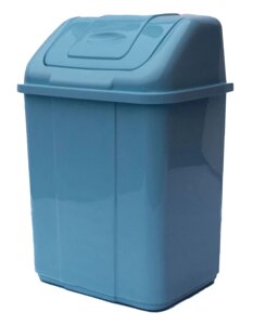 Відро для сміття з поворотною кришкою "Будиночок" 5 літрів, блакитна лагуна (ПОЛІМЕРАГРО)