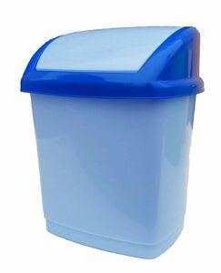 Відро для сміття пластикове "Будиночок" 9 літрів з поворотною кришкою блакитний "Горизонт".