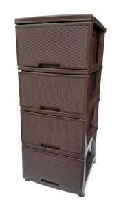 Комод Ротанг (плетінка) коричневий 4 ящики (Алеана) 46.5*39.5*95.5 см