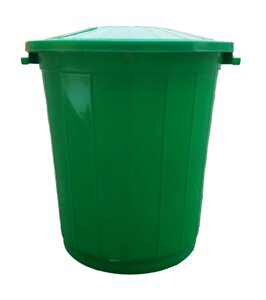 Бак для сміття пластмасовий на 45л зелений (Горизонт)