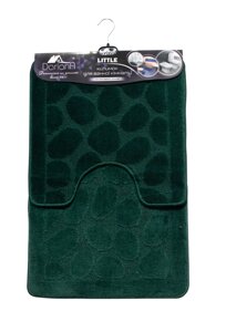 Набор ковриков для ванной комнаты LITTLE "Камень" зелёный 45*71+45*43