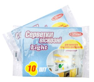 Серветка віскозна Light синя 10 шт/уп (Vivat) 36.5*30 см