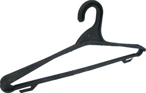 Вiшалка для одягу пластикова широка чорна №5 (уп 10 шт) "ПП КВВ"