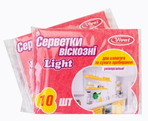 Серветка віскозна Light червона 10 шт/уп (Vivat) 36.5*30 см