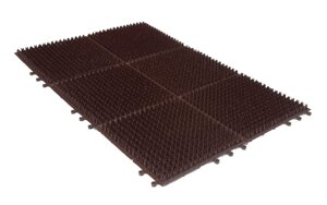 Килимок 6 секції для підлоги 3*2 530х360х15мм коричневий (ПолімерАгро)