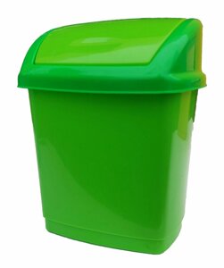 Відро для сміття пластикове "Будиночок" 1,7 літра з поворотною кришкою зелений "Горизонт"