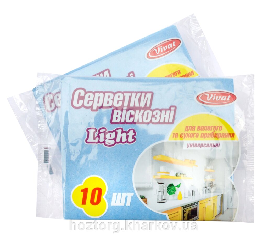 Серветка віскозна Light синя 10 шт/уп (Vivat) 36.5*30 см від компанії Інтернет-магазин Хозторг Харків. Господарські товари оптом - фото 1