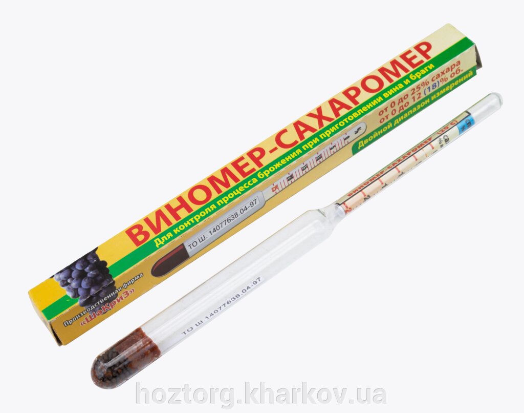Виномір "Шакриз" 0-12° (довжина 15 см, діаметр 10 мм) від компанії Інтернет-магазин Хозторг Харків. Господарські товари оптом - фото 1