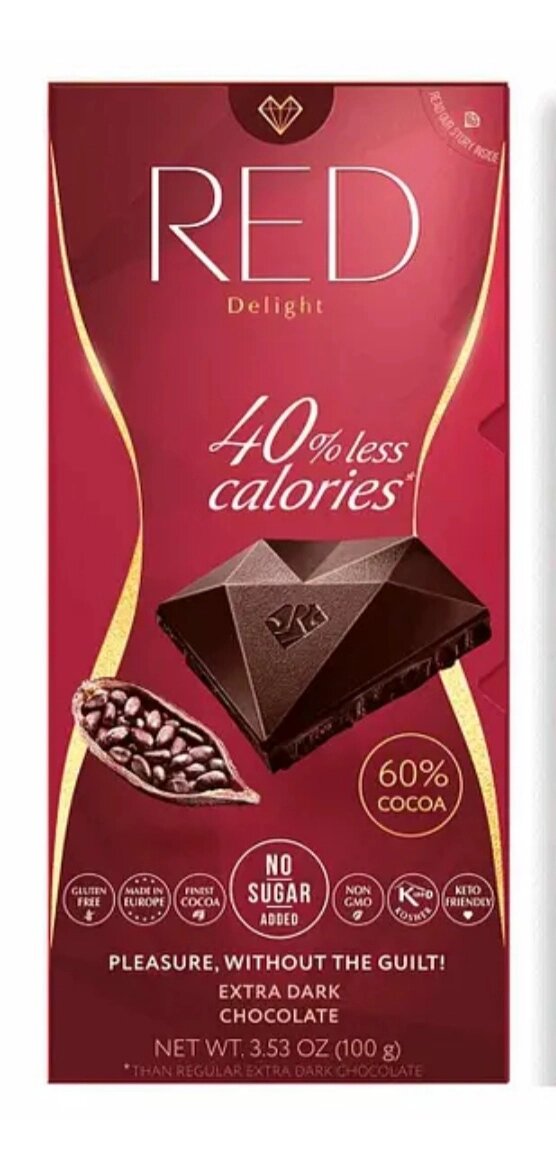Екстра темний шоколад без цукру ТМ Red Delight, 100 г від компанії Діетмаркет "Душечка" - фото 1