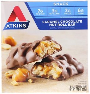 Батончик Atkins "Карамель и арахис покрытый шоколадом"