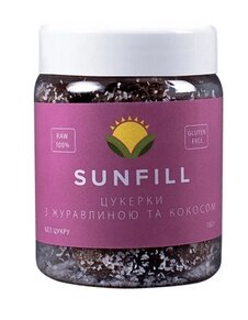 Цукерки SunFill Журавлина з кокосом, 160 г