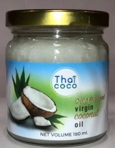 Кокосове масло холодного віджиму Thai Coco, 180мл
