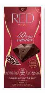 Екстра темний шоколад без цукру ТМ Red Delight, 100 г