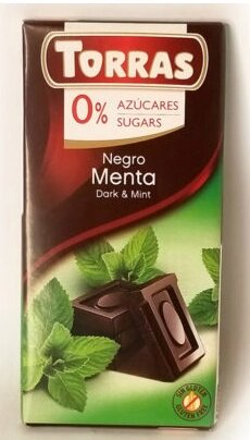 Torras Черный шоколад с мятой, 75г - фото