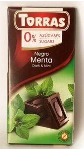 Torras Черный шоколад с мятой, 75г