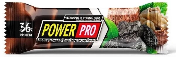 Протеїновий батончик Power Pro, «ВОЛОСЬКИЙ Горіх  з чорносливом», 36% білка від компанії Діетмаркет "Душечка" - фото 1