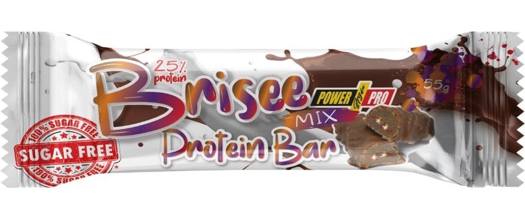 Протеїновий батончик СУПЕР МІКС Brisee Bar, 25% білка, без цукру від компанії Діетмаркет "Душечка" - фото 1