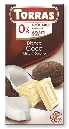 Torras Білий шоколад з КОКОСОМ без цукру від компанії Діетмаркет "Душечка" - фото 1