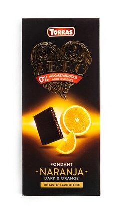 Torras Чорний шоколад з апельсином, без цукру від компанії Діетмаркет "Душечка" - фото 1