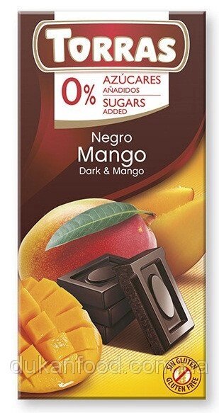 Torras Чорний шоколад з МАНГО без цукру від компанії Діетмаркет "Душечка" - фото 1