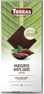 Torras Чорний шоколад зі стевією, без цукру від компанії Діетмаркет "Душечка" - фото 1