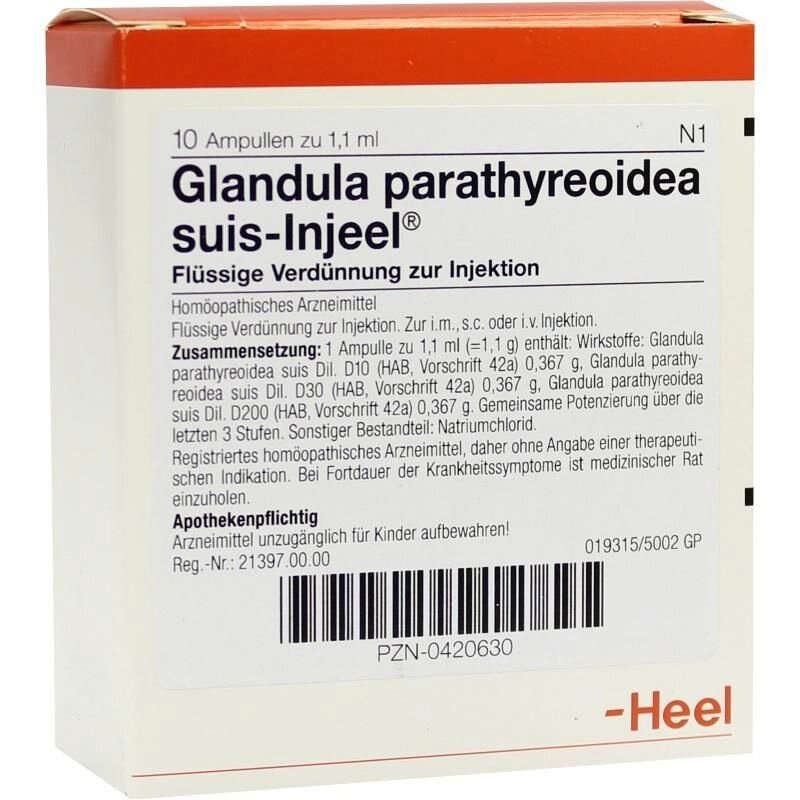 Гландула паратиреоідеа суїс-ін'ель амп.№5 (Glandula parathyreoidea suis-injeel) від компанії Альфа Медікал - фото 1