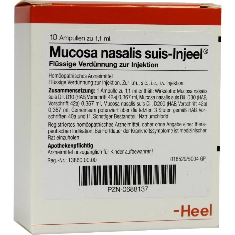 Мукоза назаліс суїс ін'ель 1,1мл. амп.№5 (Mucosa nasalis suis-Injeel) від компанії Альфа Медікал - фото 1