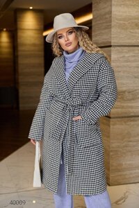Кашемірове жіноче пальто демісезонне з капюшоном з поясом с 42 по 64 розмір