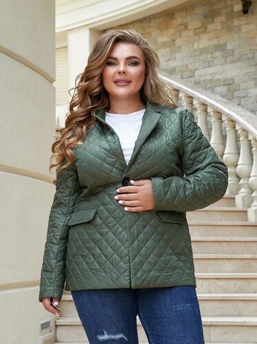 Стьобана жіноча куртка-піджак на синтепоні с 50 по 60 размер