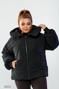 Тепла зимова куртка з трикотажними манжетами з водонепроникної плащової тканини з 42 по 54 розмір