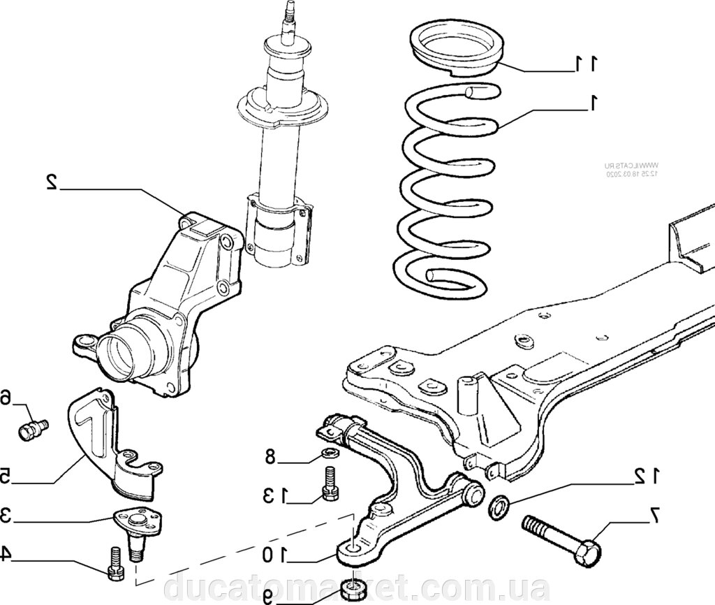 Поворотний кулак правий / лівий цапфа R15 Fiat Ducato 230 (1994-2002) 1300503080,1328084080,1300502080,1328085080 від компанії DUCATOMARKET - фото 1