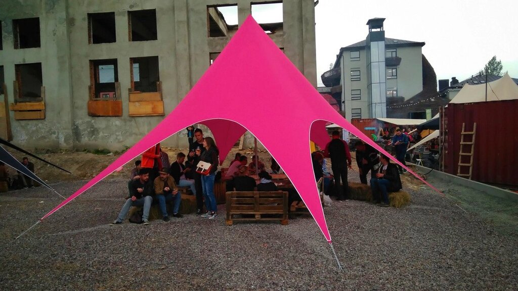 Тент палатка рожевого кольору "Зірка-10" доставка безкоштовна від компанії Інтернет магазин - намети тенти намету TENTEX - фото 1