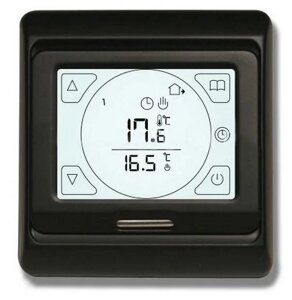 Терморегулятор сенсорний програмований In-Therm Е91 для теплої підлоги ( чорний мат )