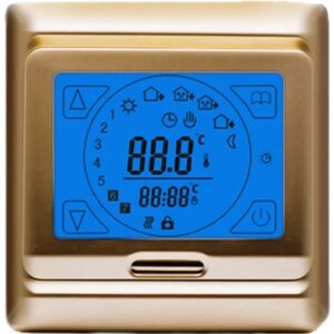 Терморегулятор сенсорний програмований In-Therm Е91 для теплої підлоги золото ( GOLD )