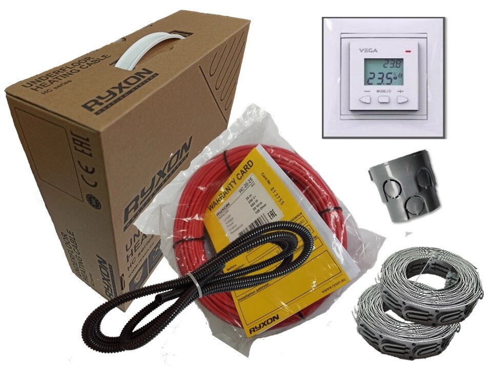 Тонкий двожильний кабель внутрішня ізоляція тефлон Ryxon HC-20 (2.5 м. кв) 500 вт Серія VEGA LTC 070 від компанії Интернет-магазин "Тепло Вашого Дому" Warm House - фото 1