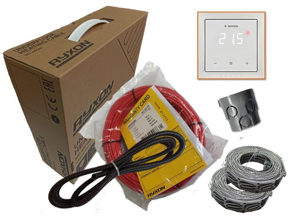 Тонкий двожильний нагрівальний кабель Ryxon HC-20 (9 м кв) 1800 вт Серія Terneo S від компанії Интернет-магазин "Тепло Вашого Дому" Warm House - фото 1