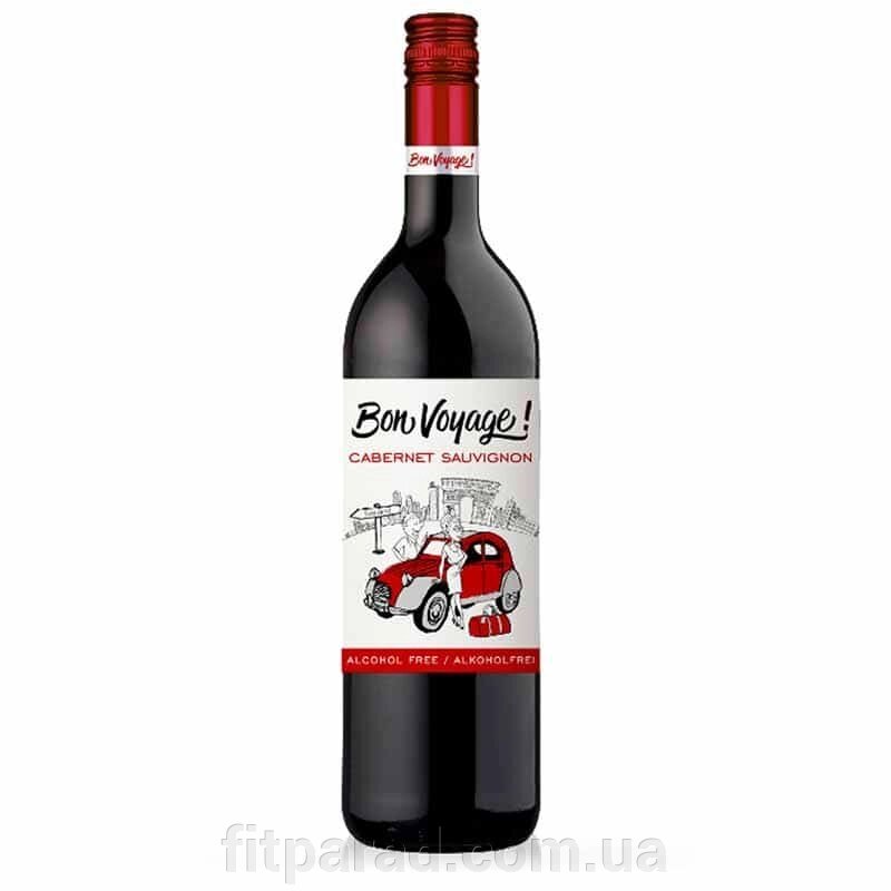 Безалкогольне вино Каберне Совіньон червоне напівсолодке Бон Вояж (Bon Voyage) від компанії ФітПарад - фото 1