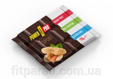 Плитка протеїнових "Фітоняшка" з арахісом без цукру «Чорний шоколад» від компанії ФітПарад - фото 1