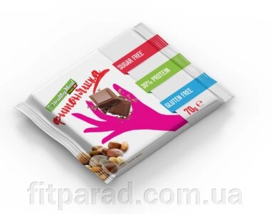 Плитка протеїнових "Фітоняшка" з горіхами без цукру «Молочний шоколад» від компанії ФітПарад - фото 1