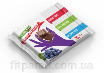 Плитка протеїнових "Фітоняшка" з родзинками без цукру «Молочний шоколад» від компанії ФітПарад - фото 1