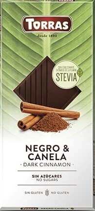 Torras Черный шоколад с КОРИЦЕЙ и стевией  без сахара від компанії ФітПарад - фото 1
