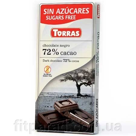 Torras Чорний шоколад 72% без цукру від компанії ФітПарад - фото 1