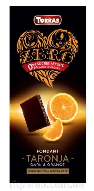 Torras Чорний шоколад з апельсином без цукру від компанії ФітПарад - фото 1
