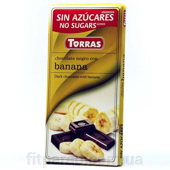 Torras Чорний шоколад з бананом без цукру від компанії ФітПарад - фото 1