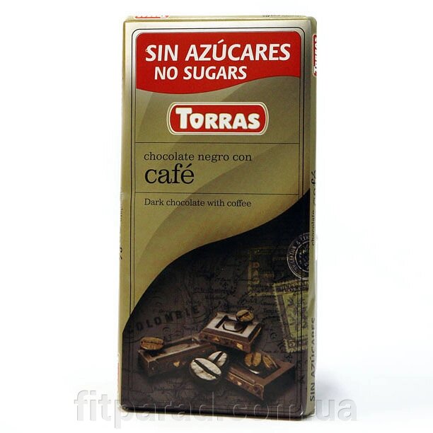 Torras Чорний шоколад з КАВА без цукру від компанії ФітПарад - фото 1