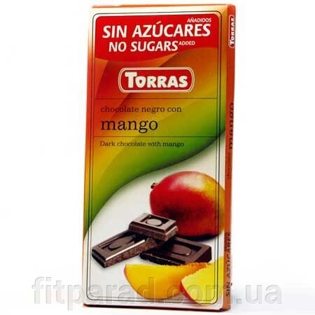 Torras Чорний шоколад з МАНГО без цукру від компанії ФітПарад - фото 1