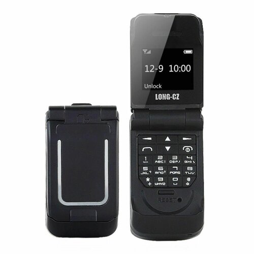 Маленький мобільний телефон розкладачка LONG-CZ J9 чорний