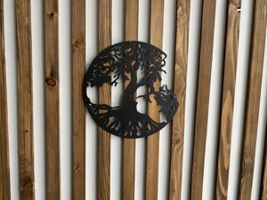 Настінний декор панно картина лофт із металу Дерево життя